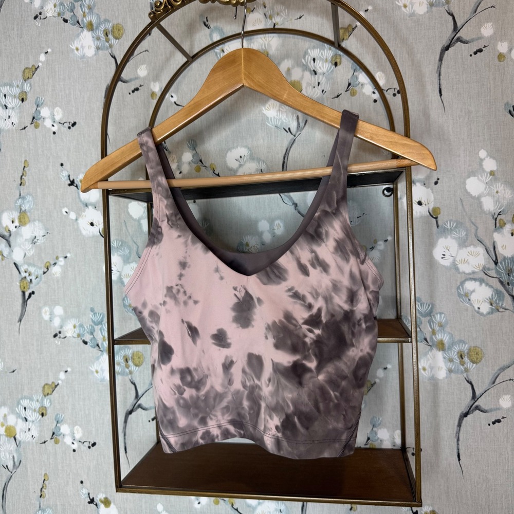 lululemon athletica Pink and Gray Tie-Dye Tank Top